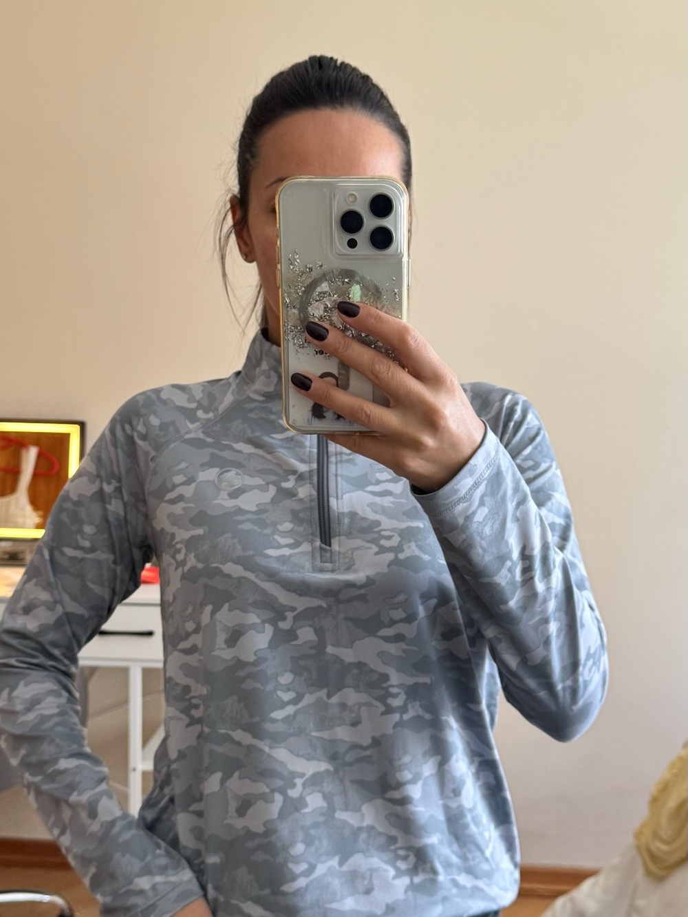 Vineyard Vines Light Grey Camo Quarter-Zip Pullover